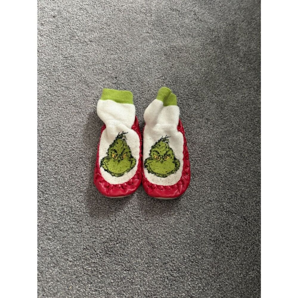 Hanna Andersson Grinch Moccasin Slippers Sz 10-12